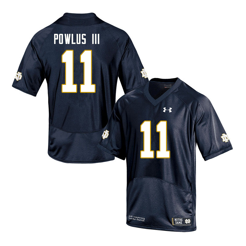 Men's NCAA Notre Dame Fighting Irish #11 Ron Powlus III Stitched College Under Armour Authentic Navy Football Jersey AB10B34TV